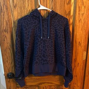 Leopard Print Navy Blue Women's hoodie